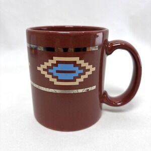 Southwest Coffee Mug Ceramic Made In USA Brown Vintage